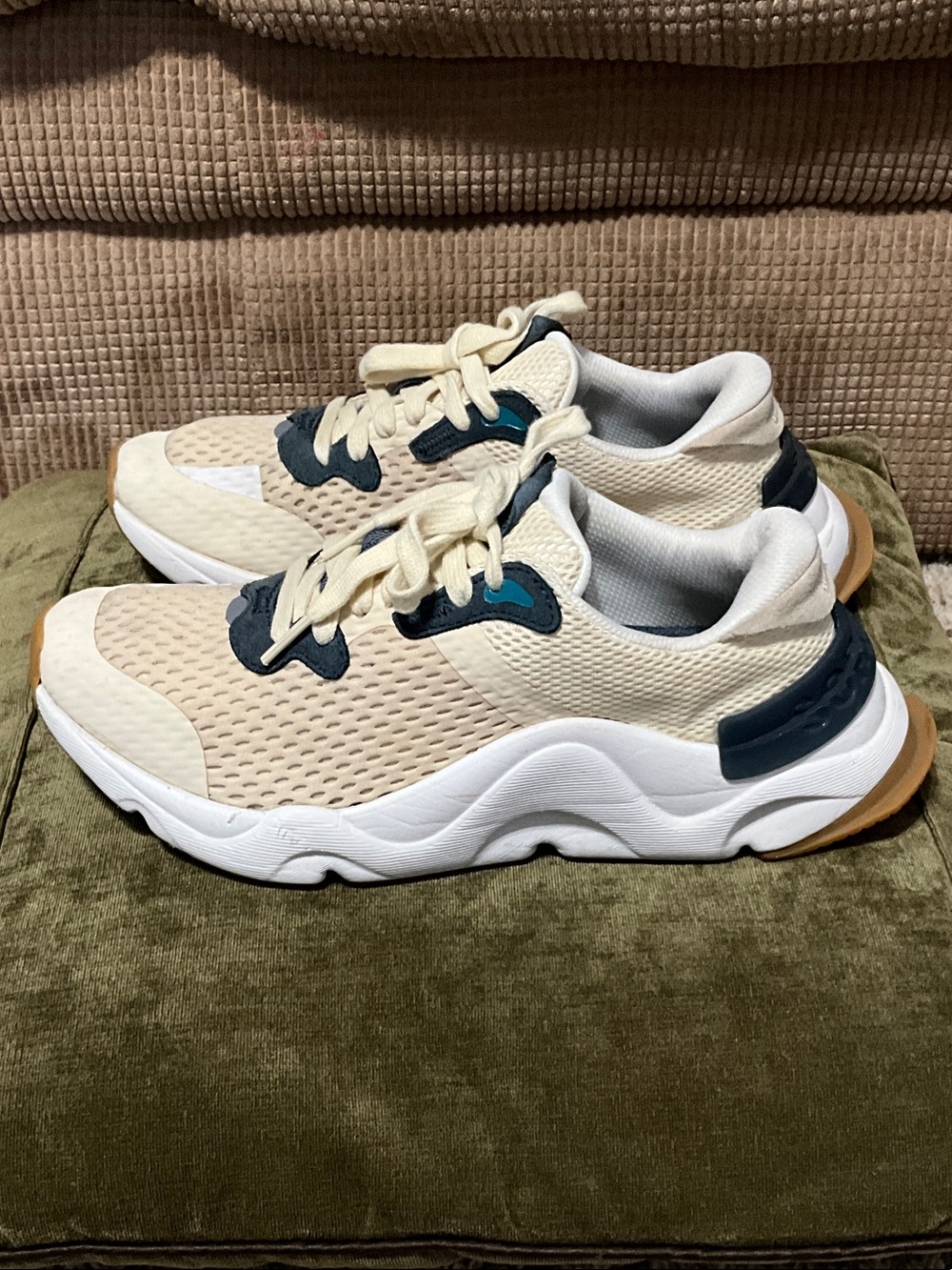 Sorel Women's Beige and Teal Mesh Sneakers